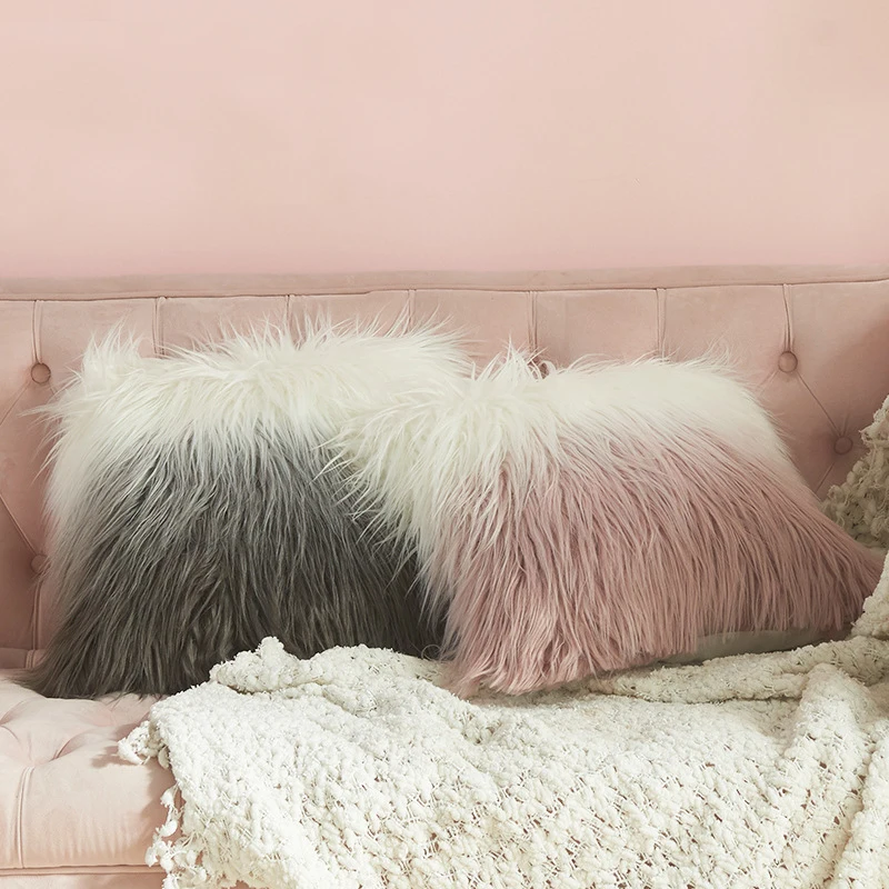 

Soft Fur Plush Throw Pillow Case Home Decoration Cushion Cover For Living Room Bedroom Sofa Shaggy Fluffy Decor