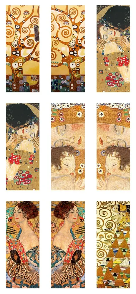 10pcs 10*25mm New The Kiss Rectangular Gustav Klimt Art Paintings Handmade Photo Glass Drop Style Cabochons Jewelry Accessories