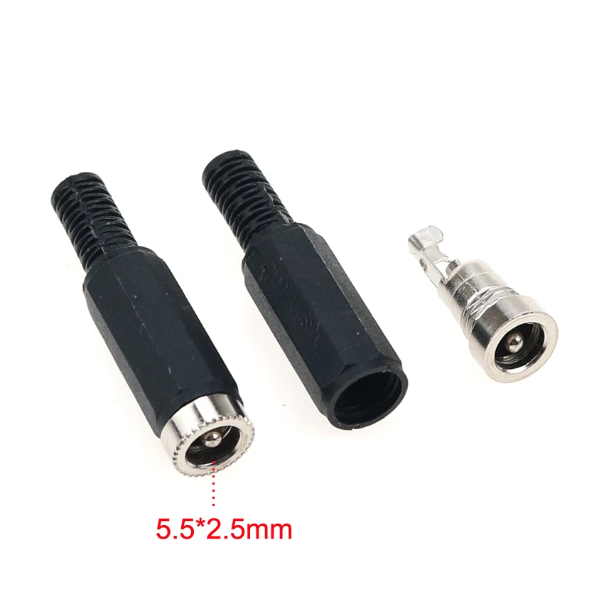Yuxi 1pc macho e fêmea dc plugue de alimentação 5.5*2.1mm 5.5*2.5mm jack adaptador conector plug 5.5*2.1 5.5*2.5