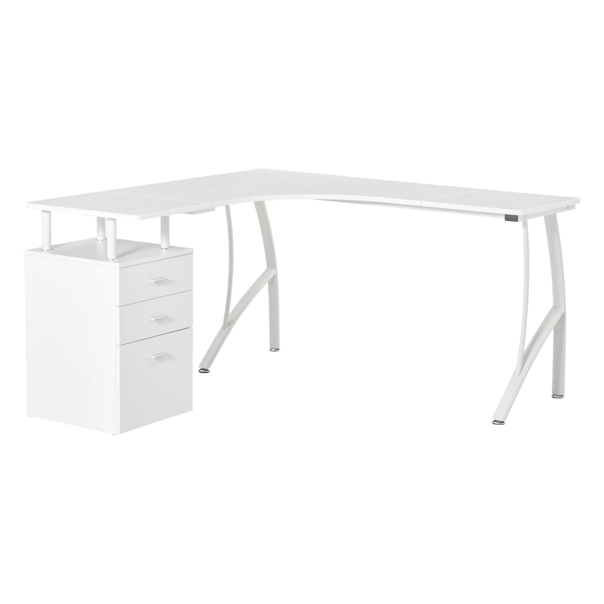 HOMCOM desk corner modern L-shaped table 3 drawers for office