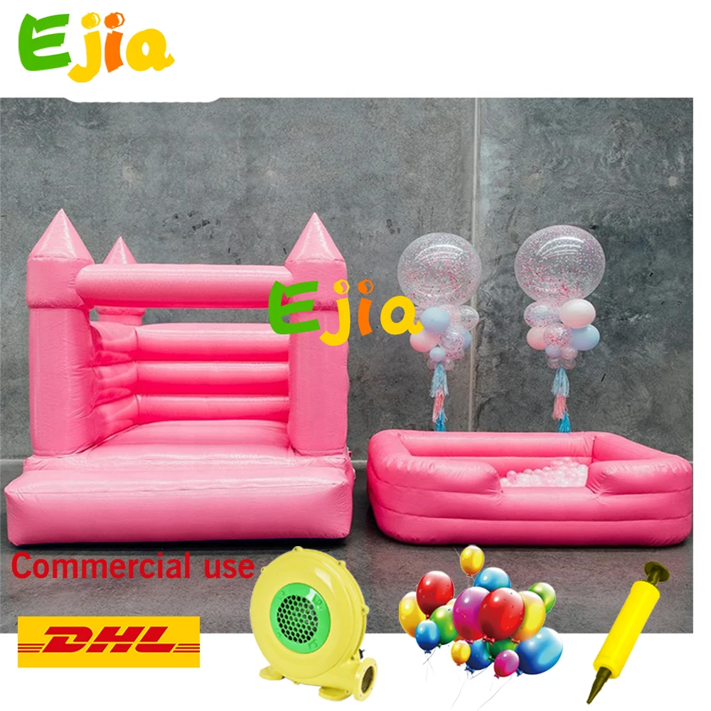 Hot 8ft/2.5m 6.5ft/2m Ball Pit Combo set Small Inflatable Bounce Castle House  For Kids Garden Indoor  Outdoor Rental