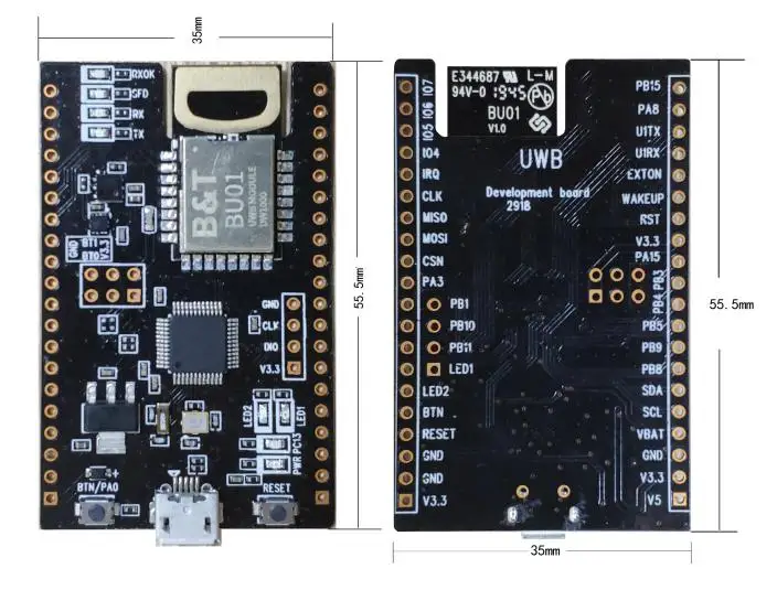 NodeMCU-BU01 Entwicklungsboard BU01 UWB Indoor-Positionierung LDO-Modus Positionierung Ultra-Breitband Kurzstrecken-Hochpräzisions-Entfernungsmessung – Detail 2