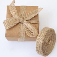 5yards 6mm-38mm Natural Vintage Jute Burlap Ribbon For Weddings Belt Strap Floristry Party Christmas Decoration DIY Gift Packing