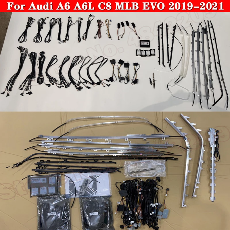 Para Audi A6 C8 MLB EVO 2019-2022 MMI APP Control luz ambiental decorativa luz de ambiente Interior luz de puerta 30 colores