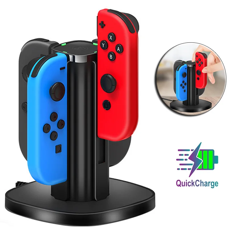 Hot Sale 4 in 1 Game Charger Dock Station for Nintend Switch Joycon Gamepad Controller Charger Cradle Holder Harging Stand