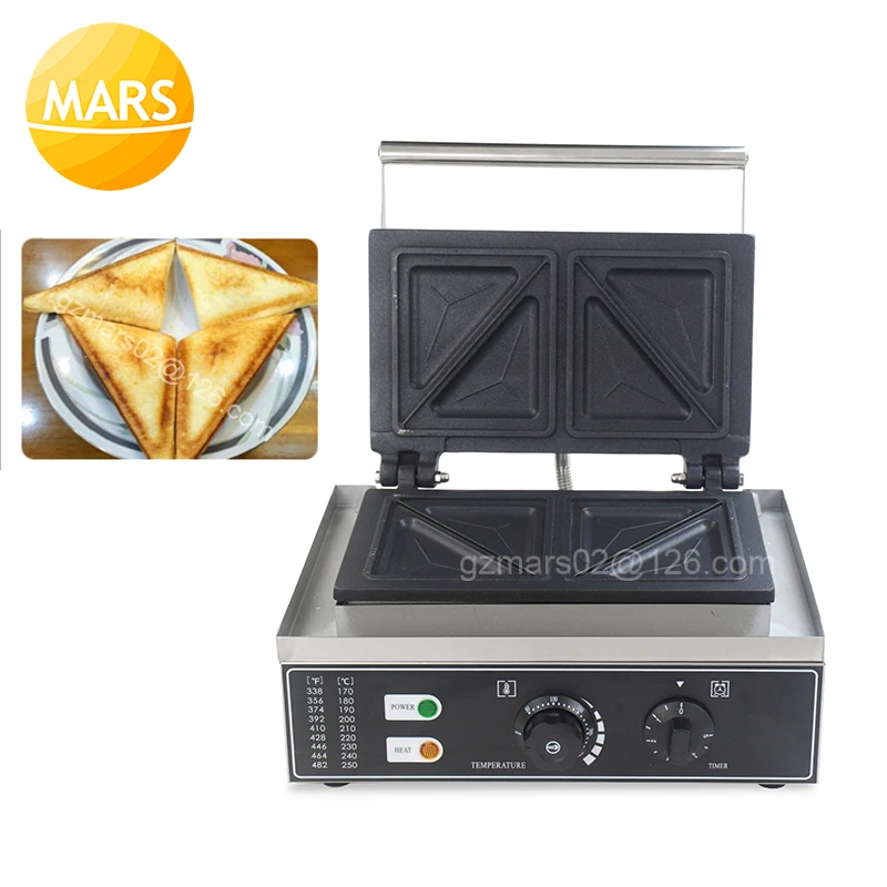 Electric Sandwich Maker Breakfast Machine 200V 110V Egg Cake Oven Sandwichera Waffle Toster Stainless Steel Panini Grill