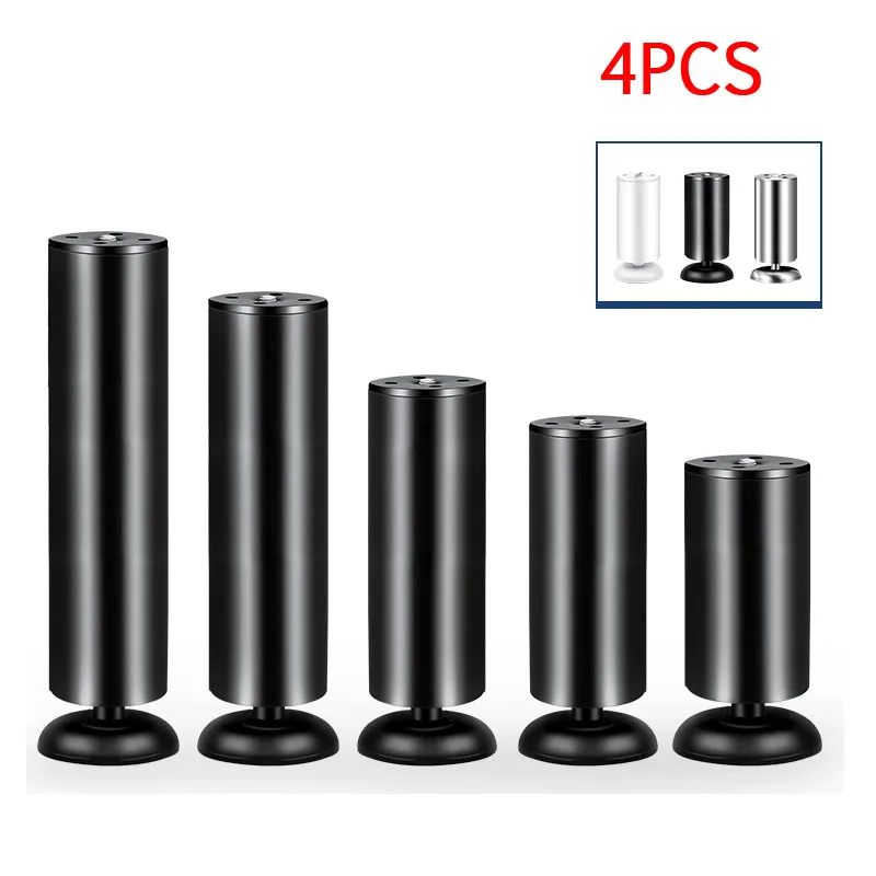 

4PCS Metal Height-Adjustable Cabinet Feet Telescopic Sofa Rv Loft Table Legs Stand Rubber Foot For TV Furniture Extender