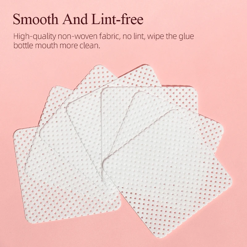 SongLash 200pcs Eyelash Glue Remover Cotton Wipes Nail Removal Wipes Prevent Clogging Lint-Free Paper Pads Eyelash Makeup Tools