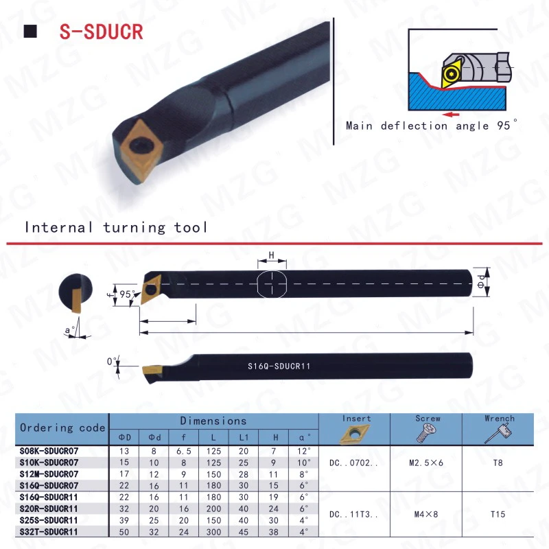 MOSASK SDUCR Machining Carbide Insert DCMT 0702 11T3 Toolholders  Boring Cutter CNC Lathe Inner Hole Turning Tools