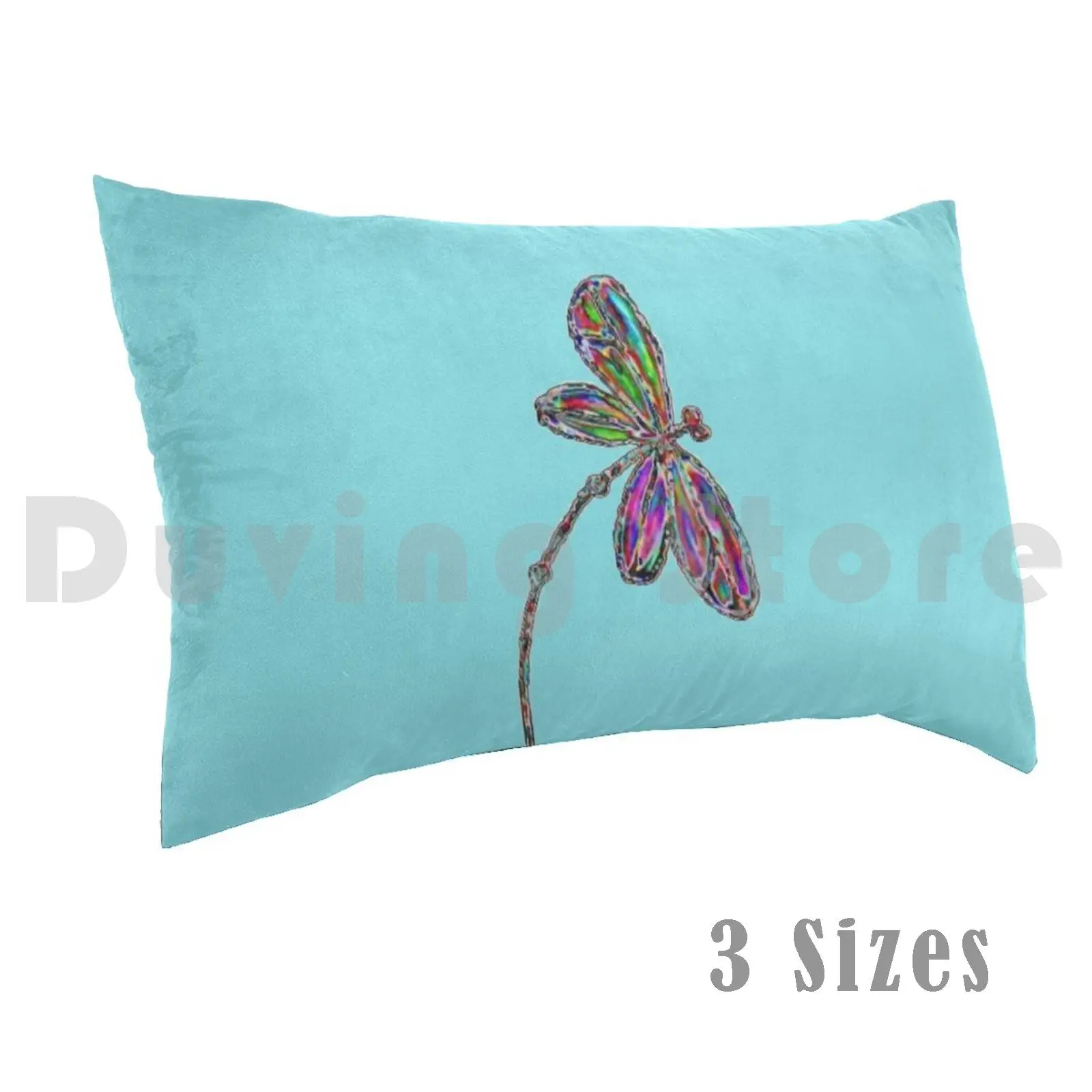 Funda de almohada de libélula de neón-turquesa 20*30 pulgadas libélula libélulas volando vuelo Flit libélula volando Hover