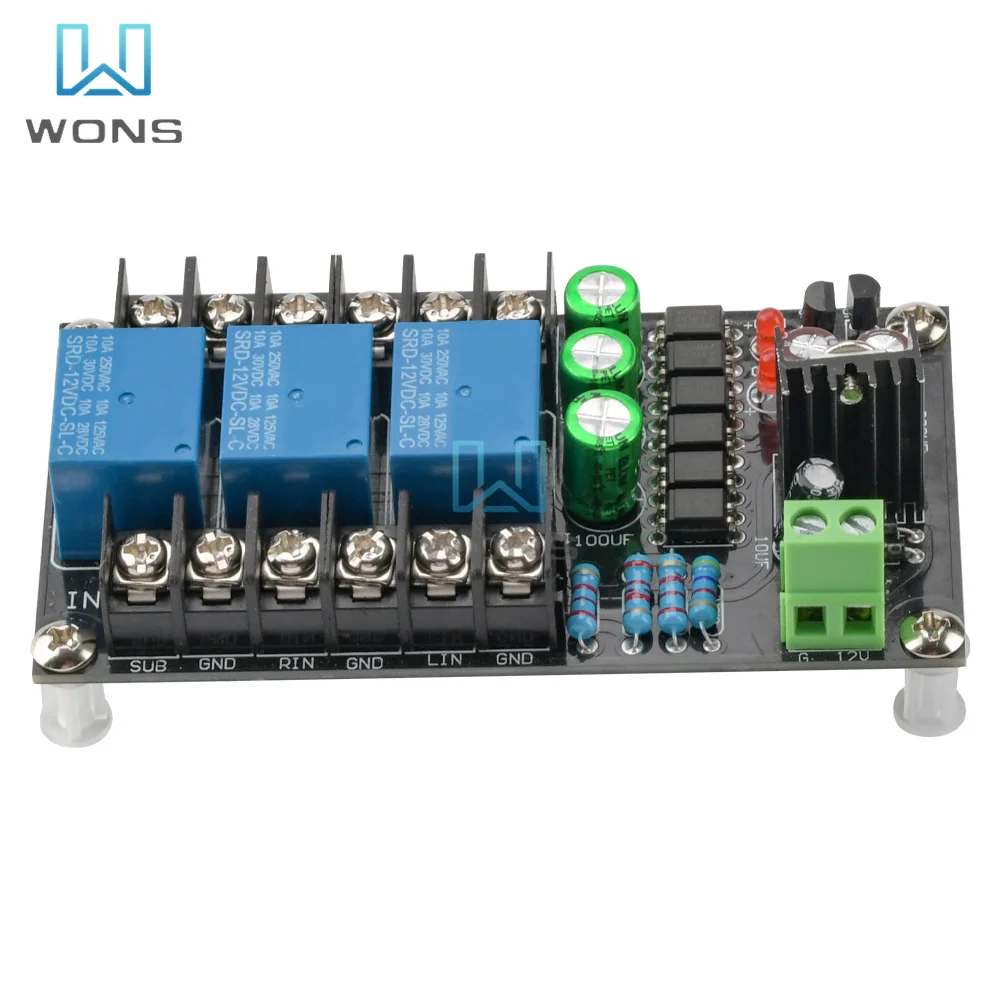 Imagem -05 - Amplificador Digital Speaker Proteção Board Três Canais Relé Módulo de Proteção Boot Delay dc Proteger 300w 2.1
