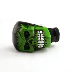 Racing Car Manual Gear Shift Knob  Eyebrow Skull Head Shifter Green