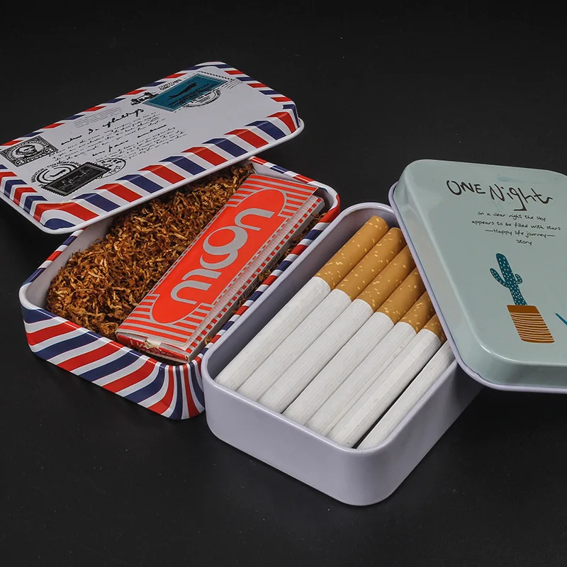 Printing Smoking Accessories Cigarette Case Tinplate Storage Box Tobacco Box Storage Box