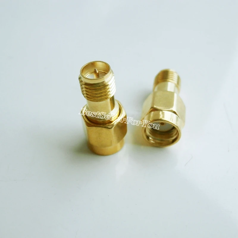 1Pcs RP SMA Connector Male Plug To RPSMA Connector Female Connector Straight RF Adapter