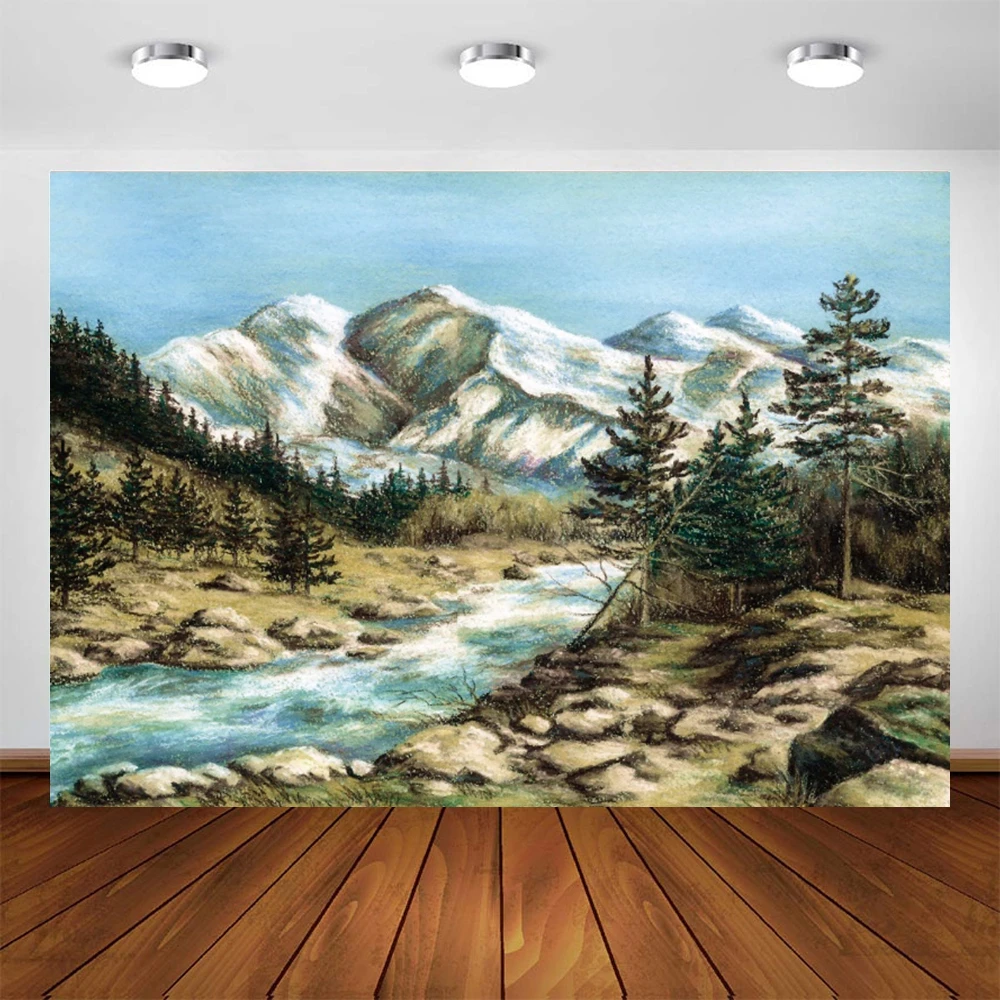 Yeele-مشهد ثلجي شتوي ، رسم المناظر الطبيعية ، خلفية التصوير الفوتوغرافي ، الديكور ، استوديو الصور