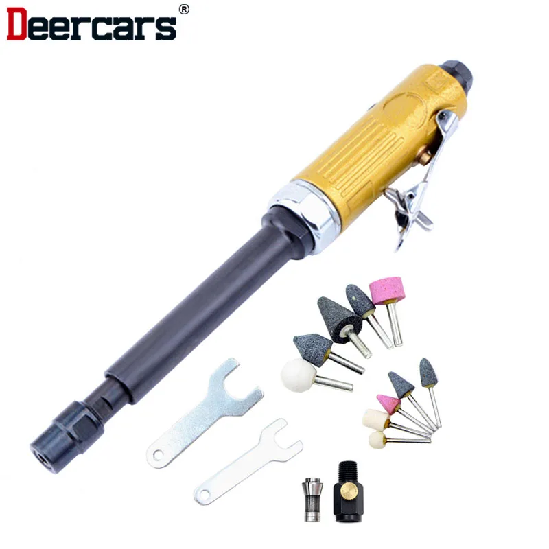 Haste de Extensão Pneumática Gravador Madeira ar Esculpir Ferramentas Rotativas Máquina Moagem Vento Moedor Miller Lixamento Polimento com Bit