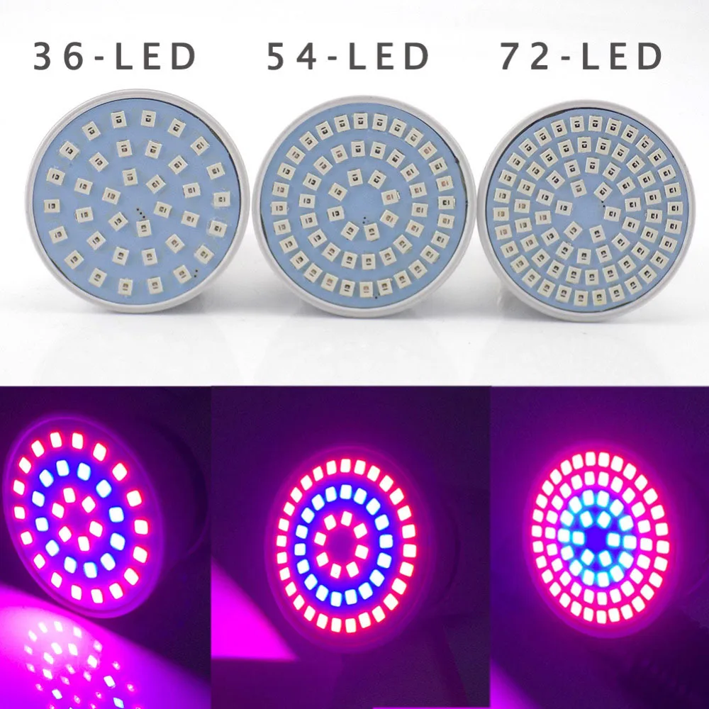 3 tipos de bombillas LED para cultivo de flores y plantas, bombillas LED para cultivo en invernadero, para sistema hidropónico de interior, lámpara