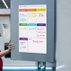 Flexible Dry-Erase Magnetic Whiteboard for Fridge Calendar Panner Organizer for Refrigerator Kitchen Weekly Meal Planner Board