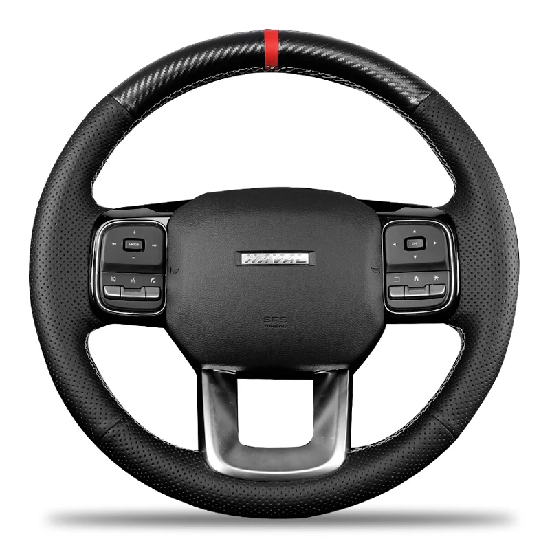 DIY leather hand-sewn steering wheel cover For 2020 Haval Collie four seasons non-slip and breathable car wheel cover