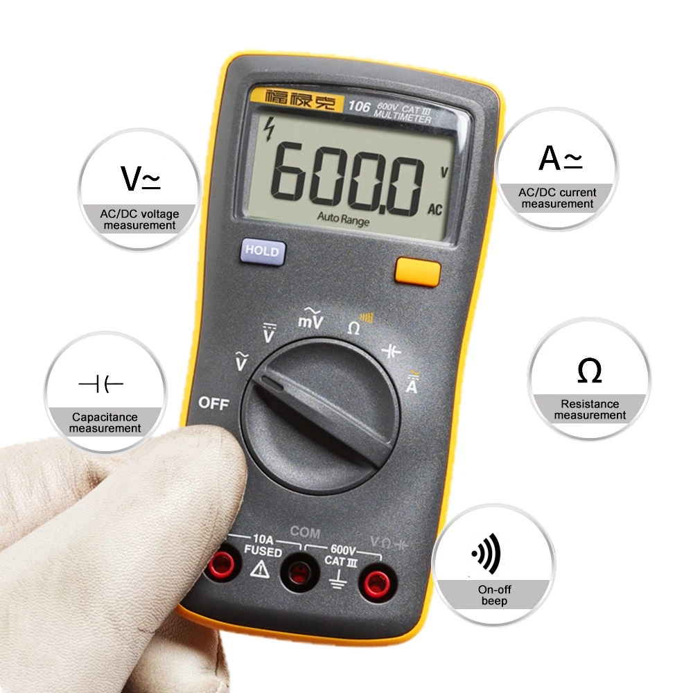 Free Shipping New Fluke 106 Handheld Digital Easily Carried mini Multimeter