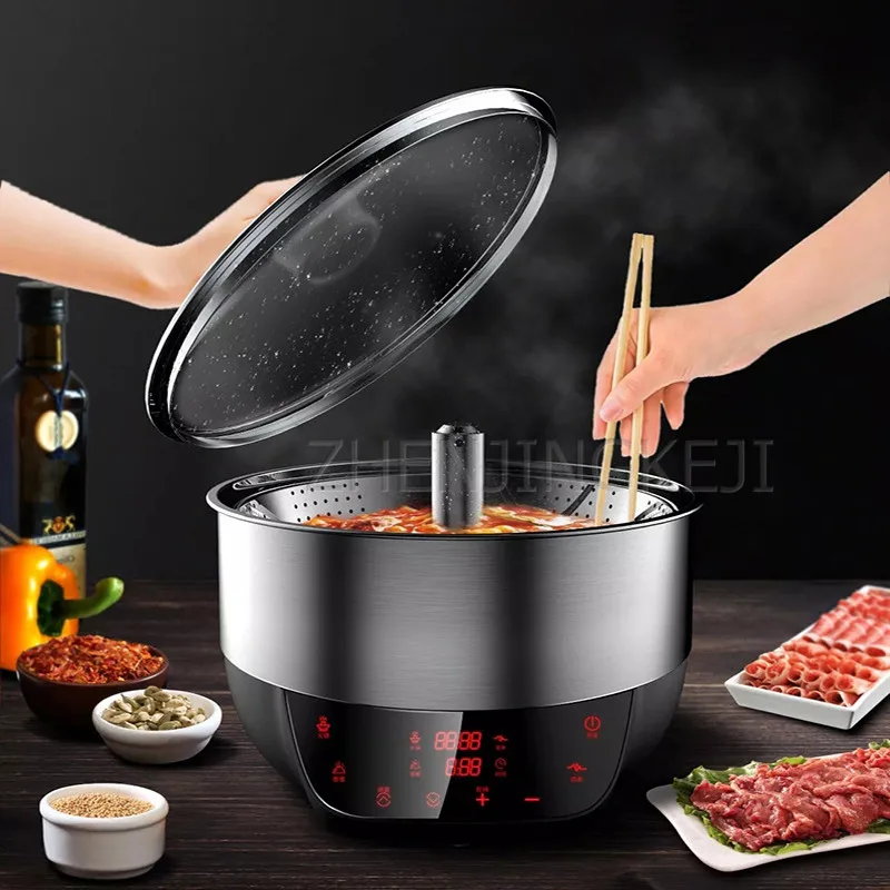 6L Lifting Cooking Pot Prevent Dry Burn Stainless Steel Multifunction 220V Home Appliances 1501W Intelligent Steam Stew Boiler