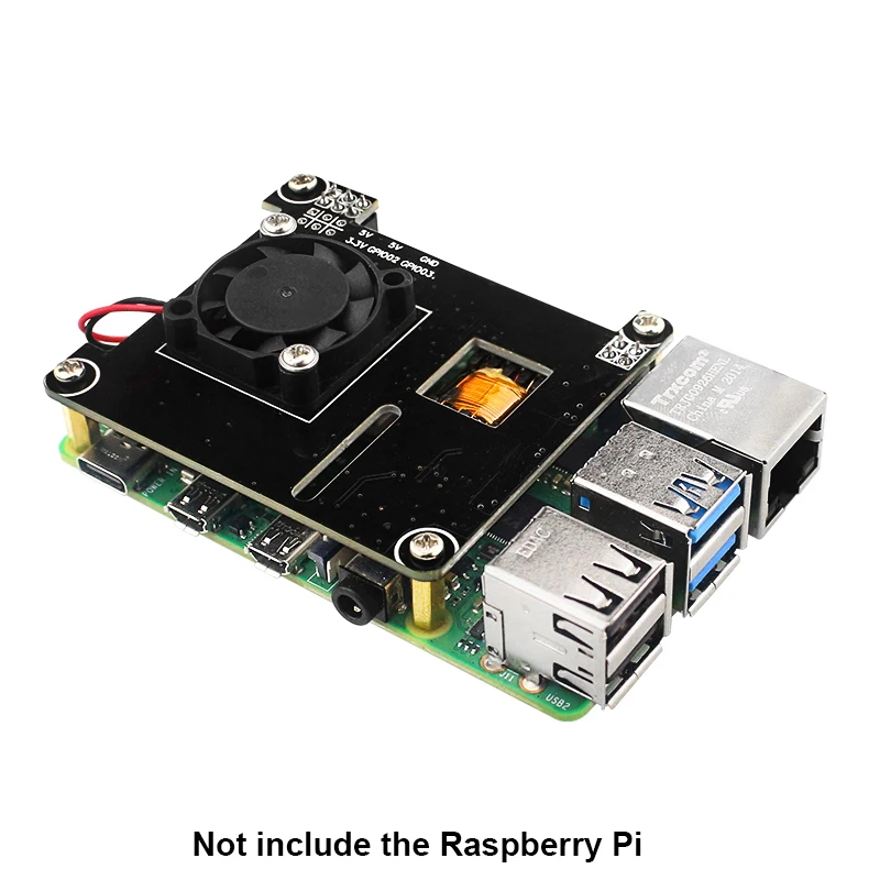 Raspberry Pi 4 POE HAT with Cooling Fan Power Over Ethernet Module IEEE802.3af Standard Compliant 5V 2.4A for Rasberry Pi 4B 3B+