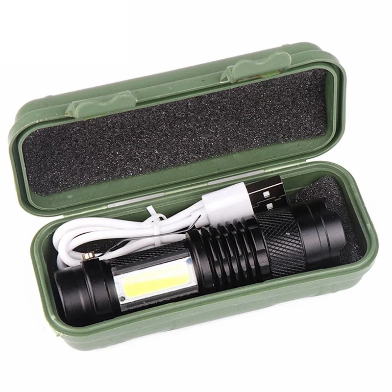 D2 LED Flashlight chargeable Portable MINI Telescopic Zoomable Lighting Waterproof PenlightTorch Camp Bike Lamp Night fishing