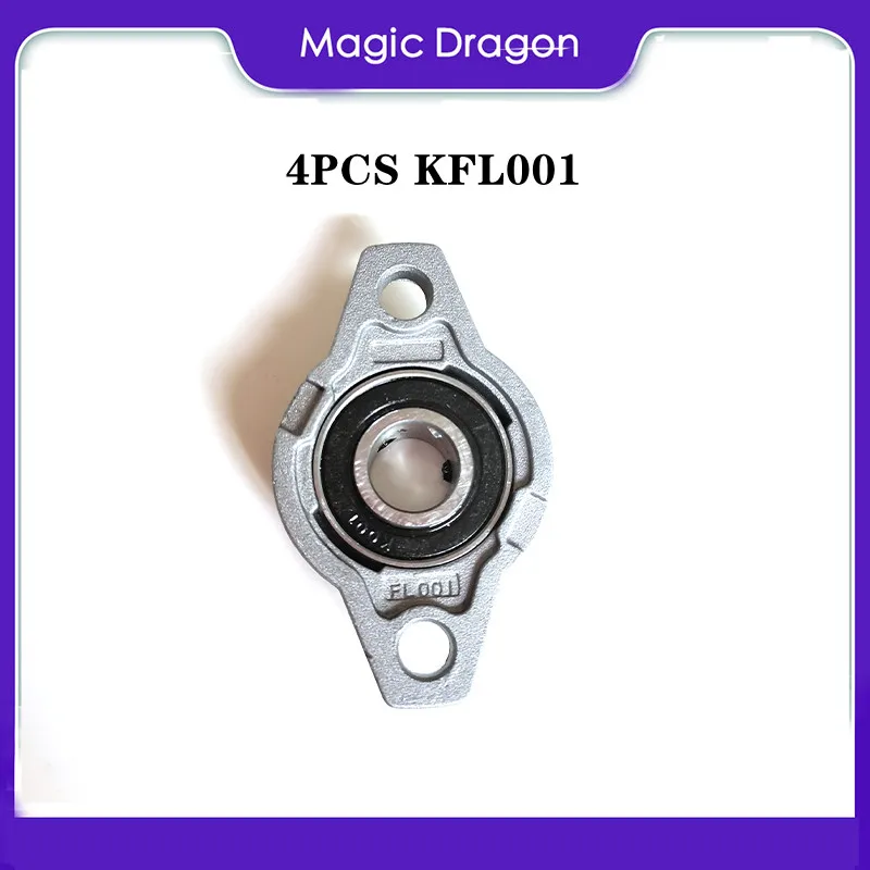 Magic Dragon Free Shipping 4PCS KFL001 Zinc Alloy 12mm High quality Pillow Block Bearing FL001 Flange Block Bearing