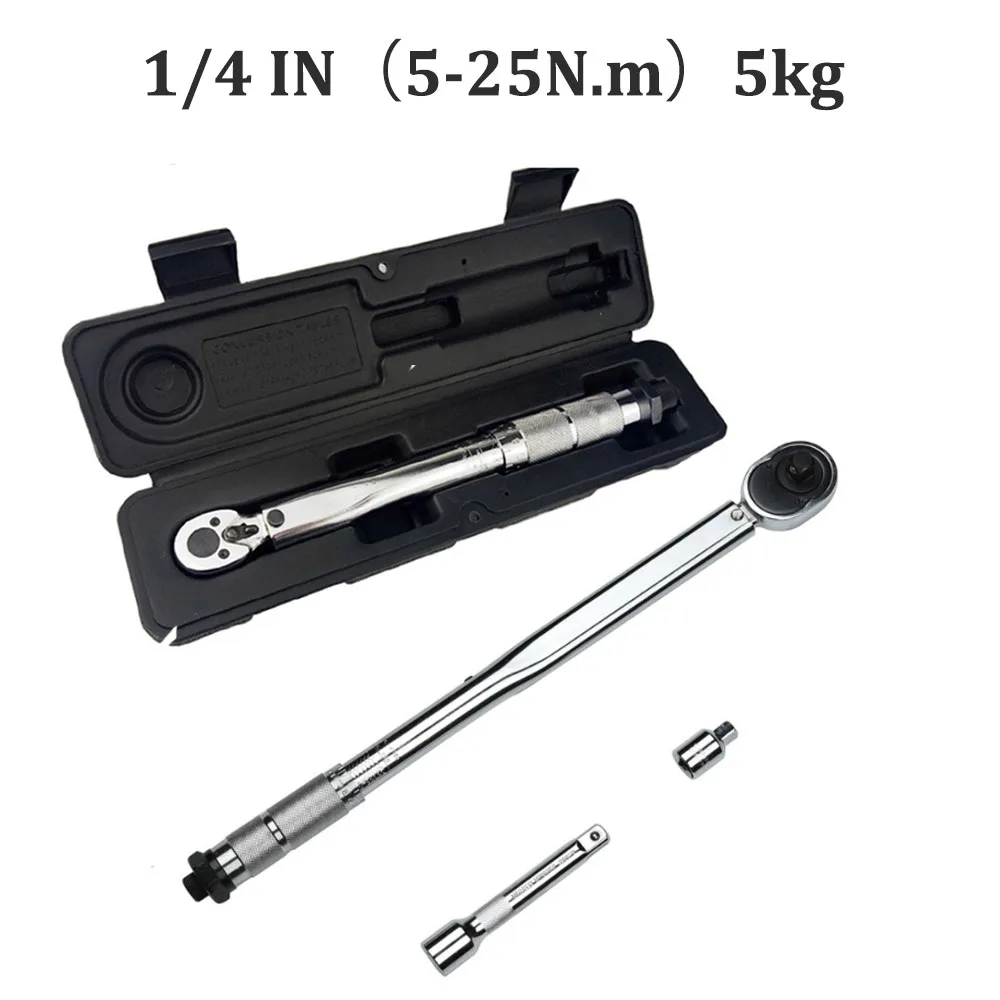 WENXING Torque Wrench Bike 1/4  3/8 1/2 Square Drive 5-25NM Two-way Precise Ratchet Wrench Repair Spanner Key Hand Tools