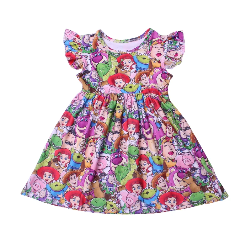 baby girls dress summer short sleeve dress cartoon clothes girls soft milk silk dress girls boutique clothing