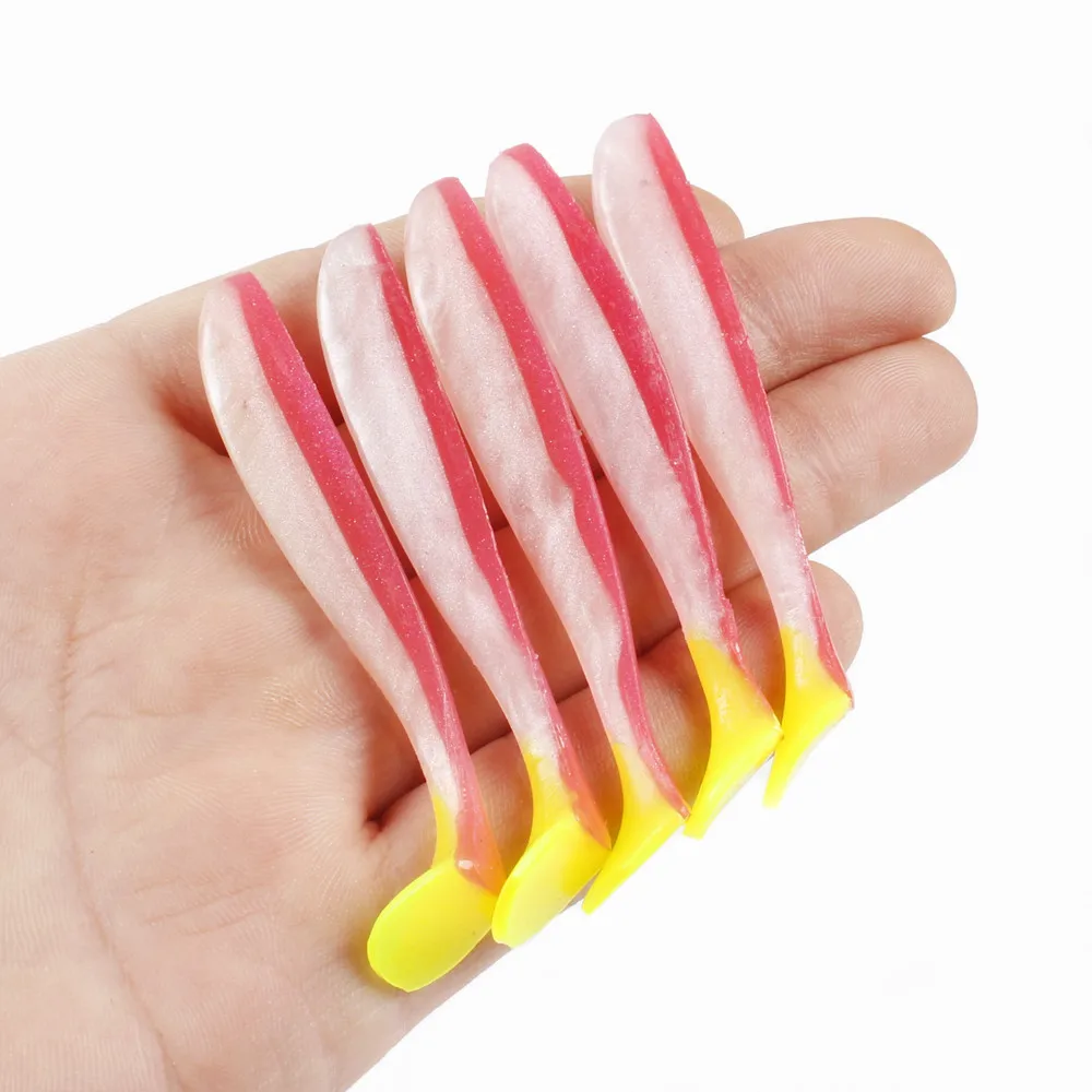 5Pcs/Lot 5cm 6.5cm Soft Worm Lures Silicone Bait Sea Fish Pva Swimbait Wobblers Goods For Fishing Artificial Tackle