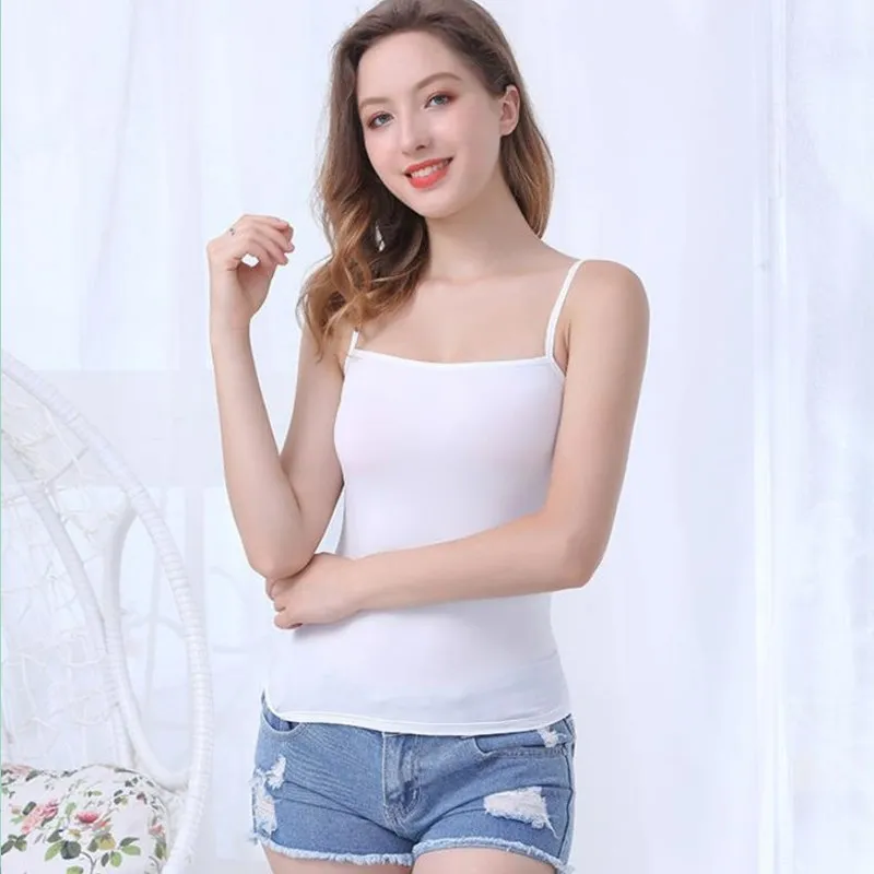 

Summer Fashion Women Sexy Lower Neck Backless Camis Top Tanks Bottoming Shirt Girls Solid Color Sleeveless Camisole One Size