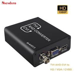 Adaptador convertidor de señal a HD/VGA/CVBS para cámara CCTV, convertidor de vídeo con HDCP, NTSC PAL, 720/1080P, 5MP, 2MP, TVI, CVI, AHD