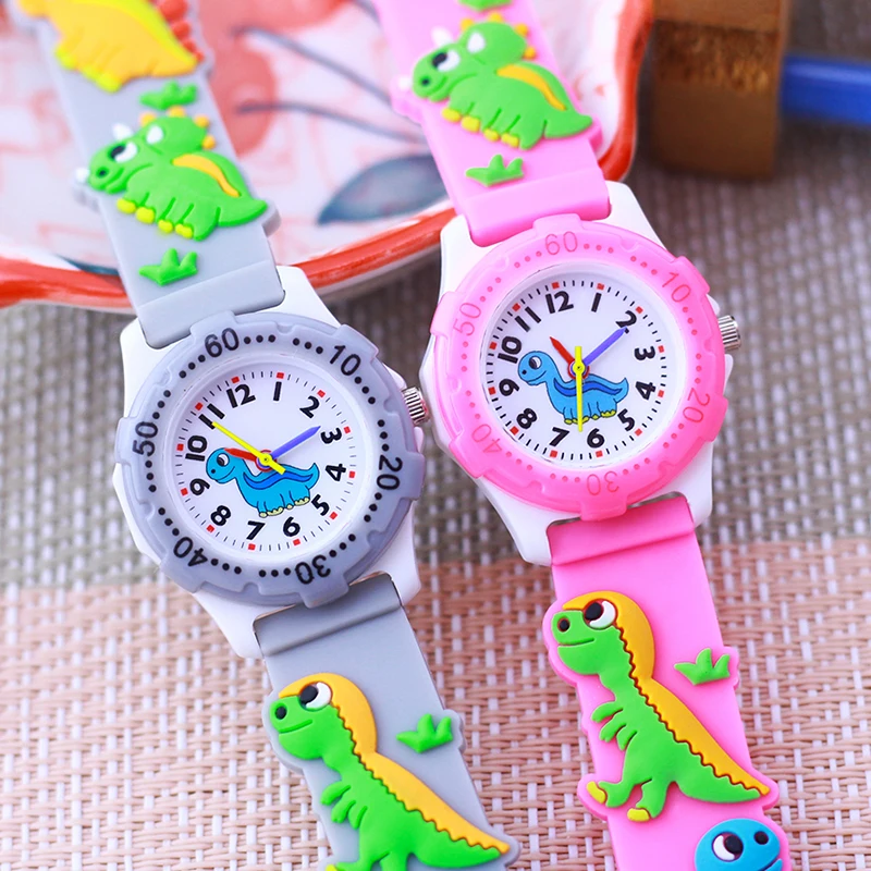 Fashion Brand Children Quartz Watch Waterproof Kids Dinosaur Rotating Dial Watches For Boys Girls Students Wristwatch 4COLORS