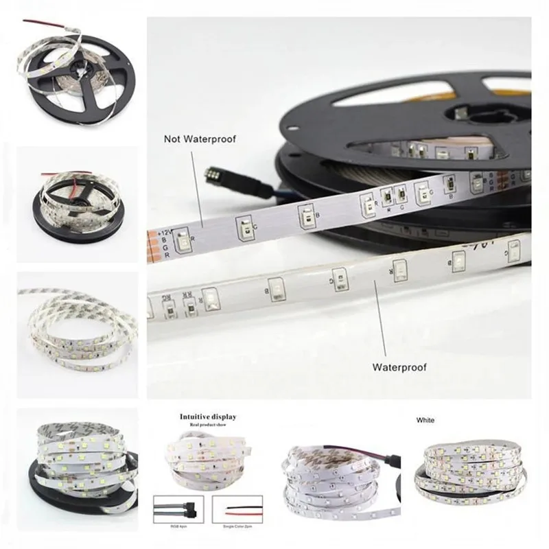 5M 1Roll Led Strip Licht, Niet Waterdicht SMD2835, Flexibele Lint, diy Led Light Strip Rgb Tape Diode Dc 12V Kerstverlichting