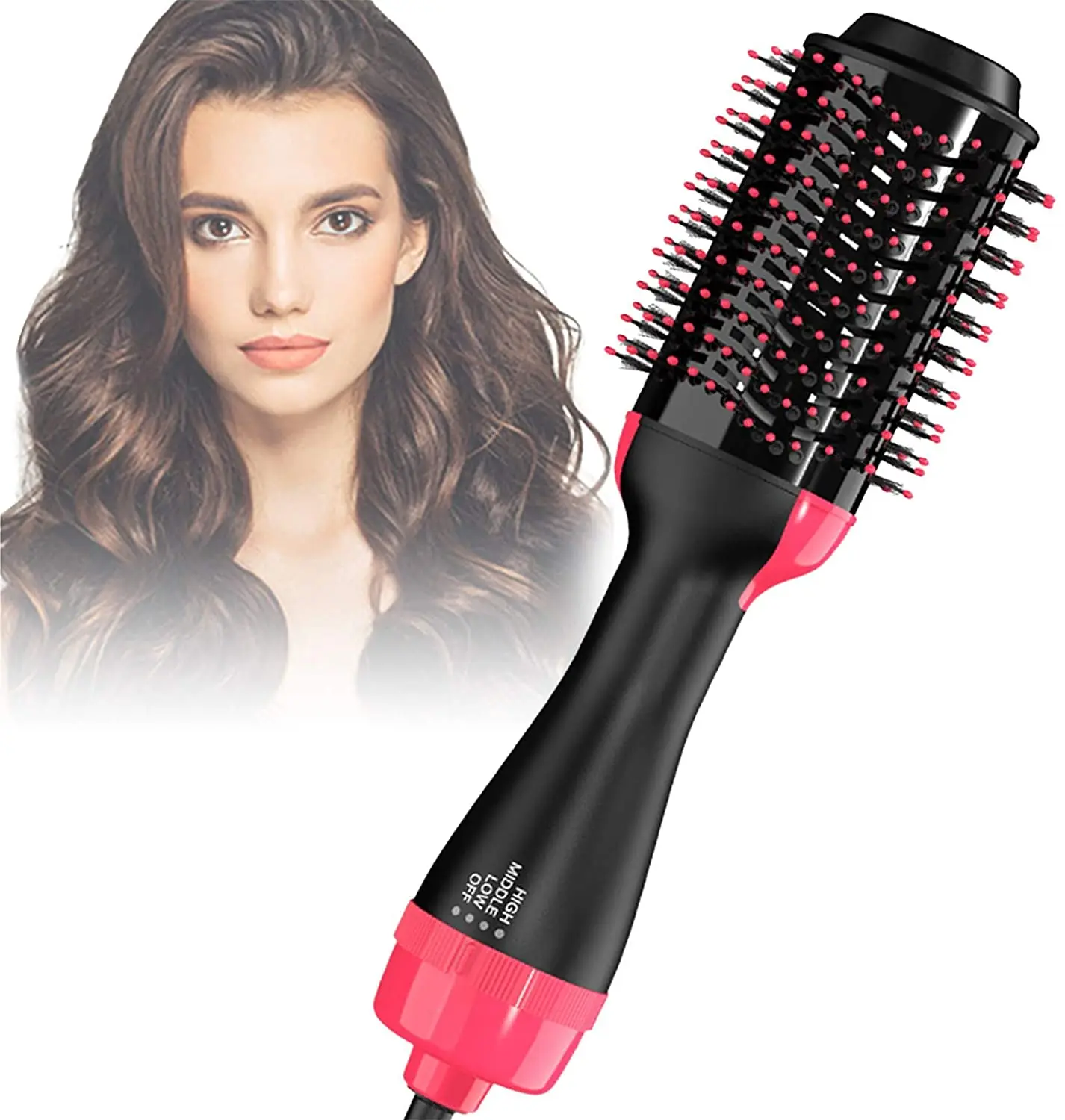 Hot Air Brush One Step Hair Dryer & Volumizer Hair Dryer Brush Negative Ion Generator For Straightening & Curling Hot Air Paddle