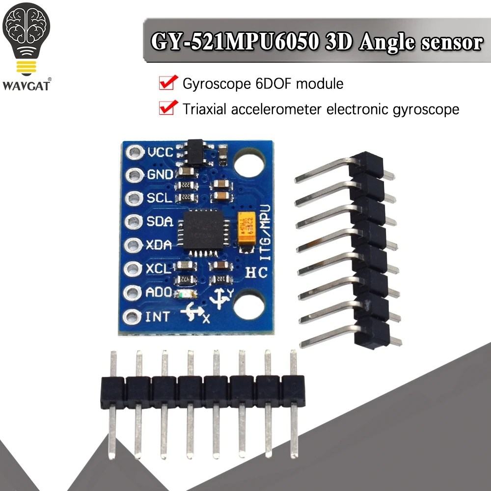 WAVGAT GY-521 MPU-6050 MPU6050 Moduł 3-osiowe analogowe czujniki żyroskopowe + 3-osiowy moduł akcelerometru. Jestemmy producentem