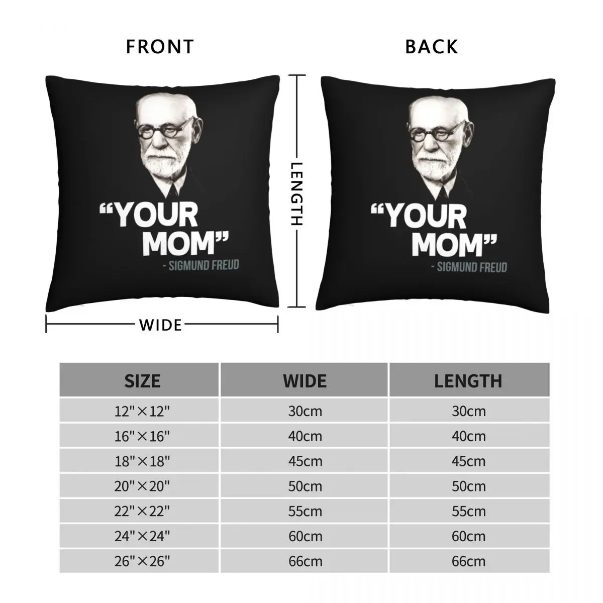 Your Mom Sigmund Freud Square Pillowcase Polyester Linen Velvet Pattern Zip Decor Pillow Case Sofa Seater Cushion Cover 18\