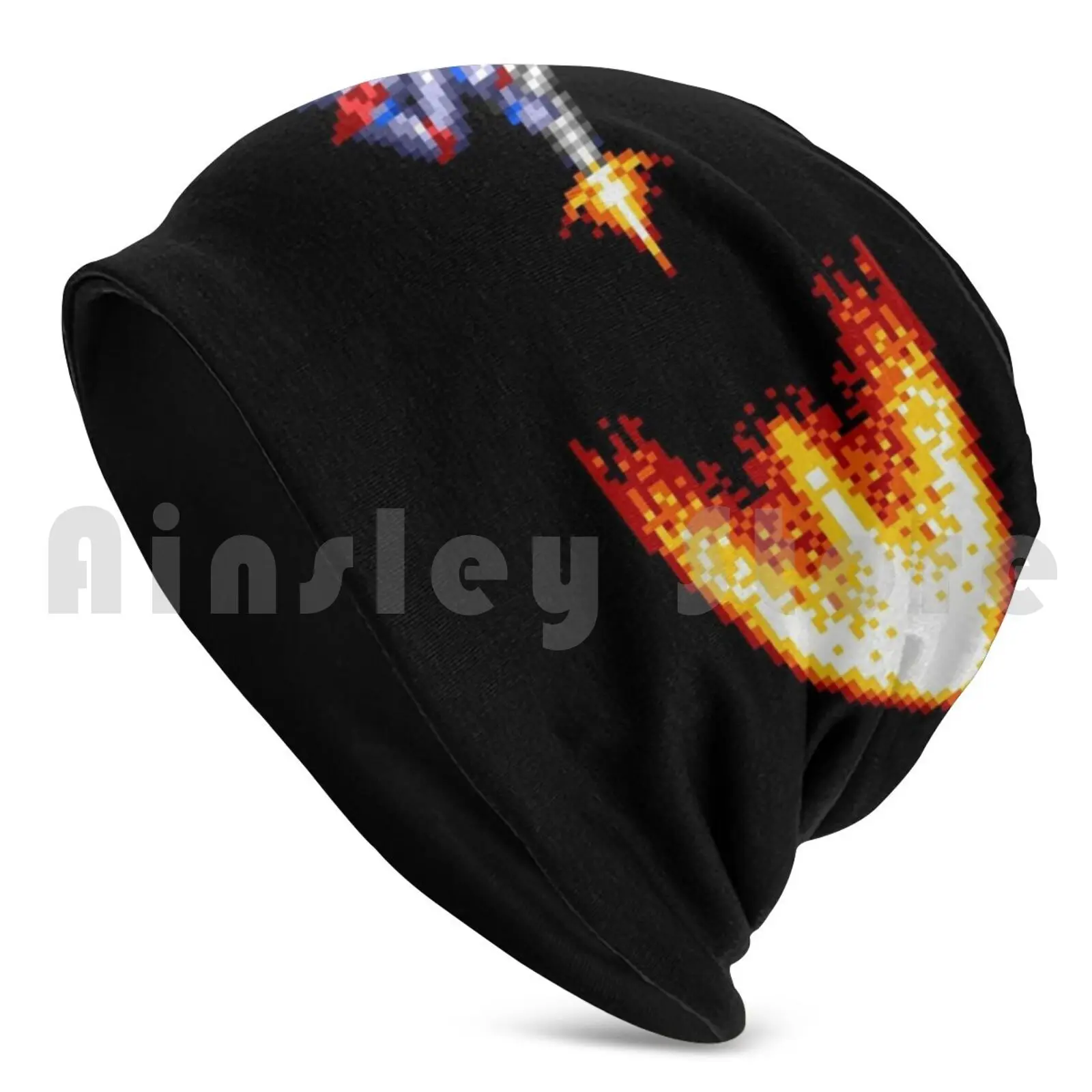 Turrican 2 Laser Beanies Knit Hat Turrican Turrican 2 Pixel Weapon Laser Amiga Shooter Pixelart Retrogaming