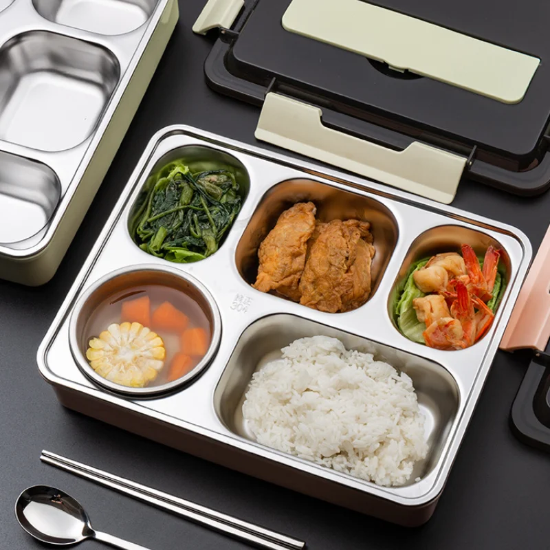 Stainless Steel Bento Box with Soup Cup Food Storage Containers Kids Thermal Lunch Box for School Japanese Food Snacks Box