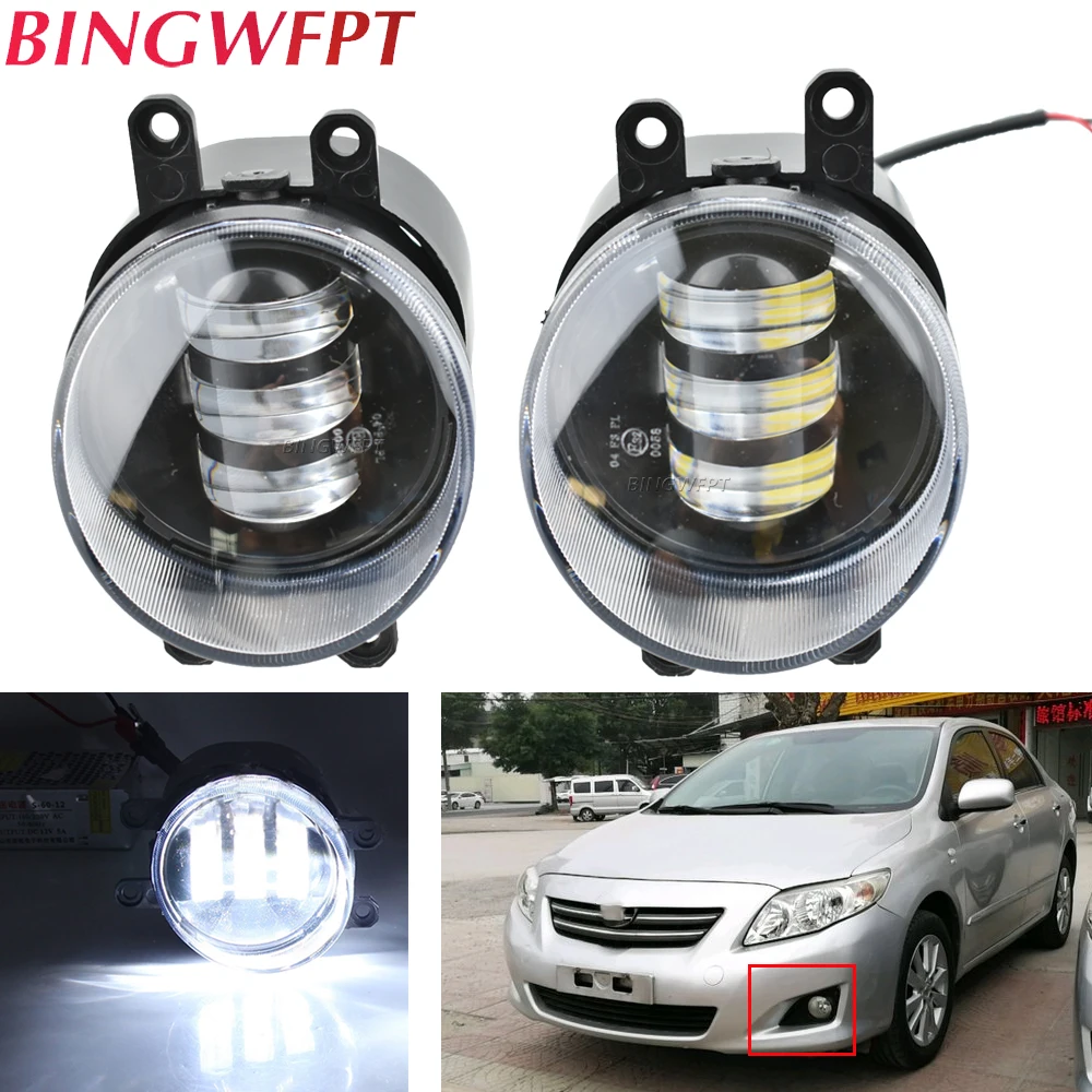 

2PCS Fog Lights For TOYOTA CAMRY Corolla 150 YARIS 2016 AVENSIS AURIS RAV 4 III PRIUS 2003-2015 Led FogLights Headlight