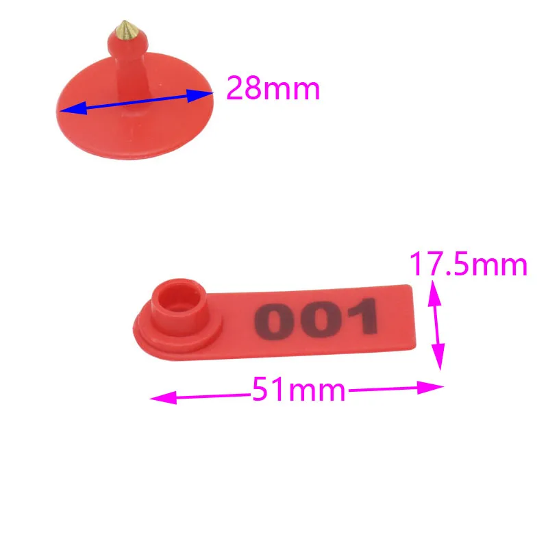 Ear Tag Sheep Marker Applicator 001-100 Ear Tags For Goat Ldentification Kit Ear Tagger With 2 Pcs Pins Ear Tag Pliers