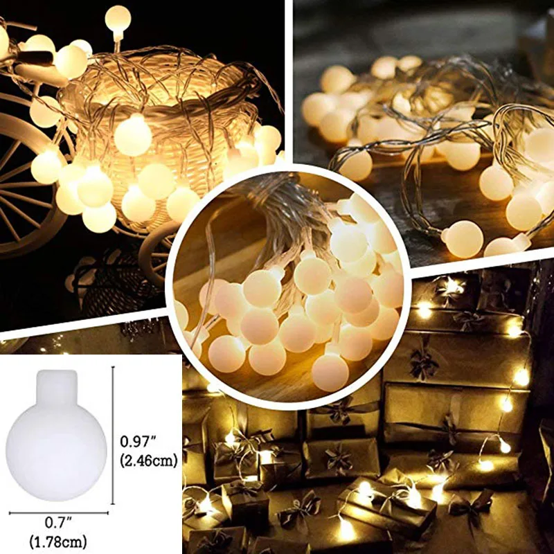 Christmas Lights 10M 100LED 220V EU Ball Garland LED Bulb Fairy String Lights Outdoor For Home Party Bedroom 2022 New Year Decor