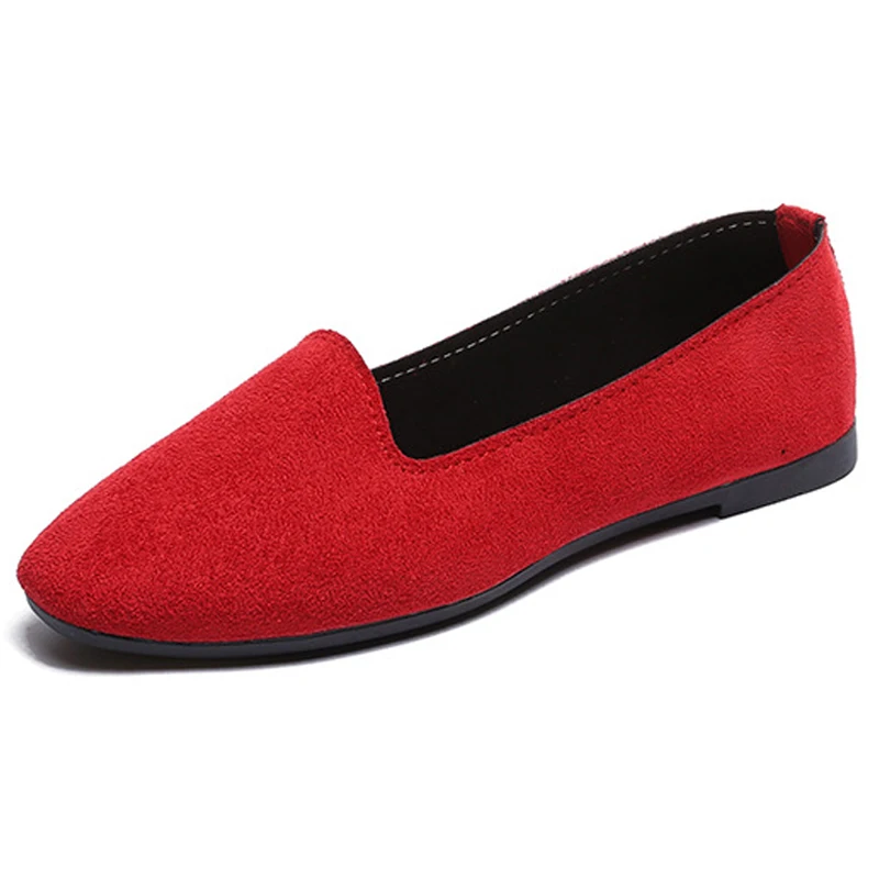 2023 Women Flats Shoes Slip On Flat Shoes Woman Candy Color Boat Shoes Summer Loafers Faux Suede Ladies Ballet Flats WSH3607