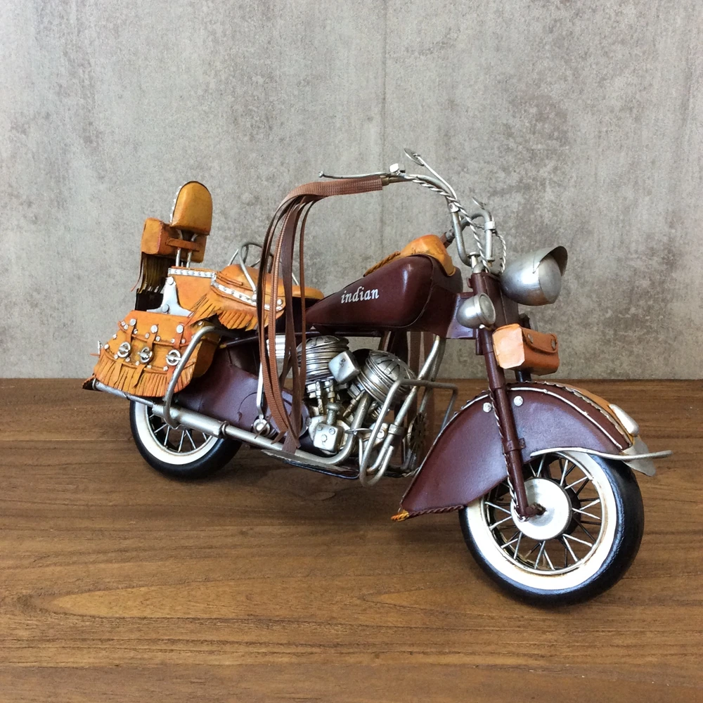 Car-Model-Toys Gifts Ornaments Iron Indian Motorcycle Wild Vintage Collection Crafts Exquisite Model Kid Home Decor Collection