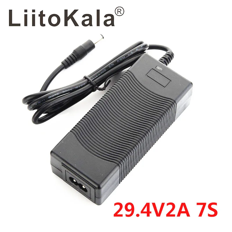 LiitoKala High quality 29.4V 2A /4A 7S electric bike lithium battery charger for 24V 2A lithium battery pack connector charger