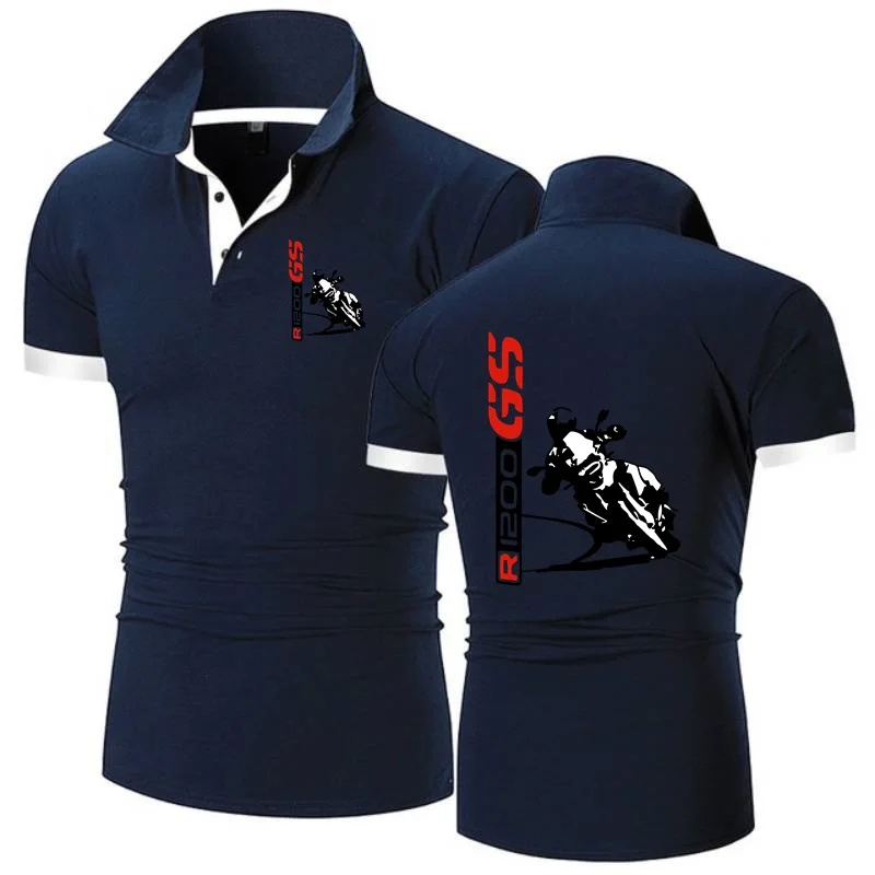 Polo uomo TShirt moto avventura Sport Tees R1200 GS Motorrad maglia manica corta stile militare Golftennis Top camicie