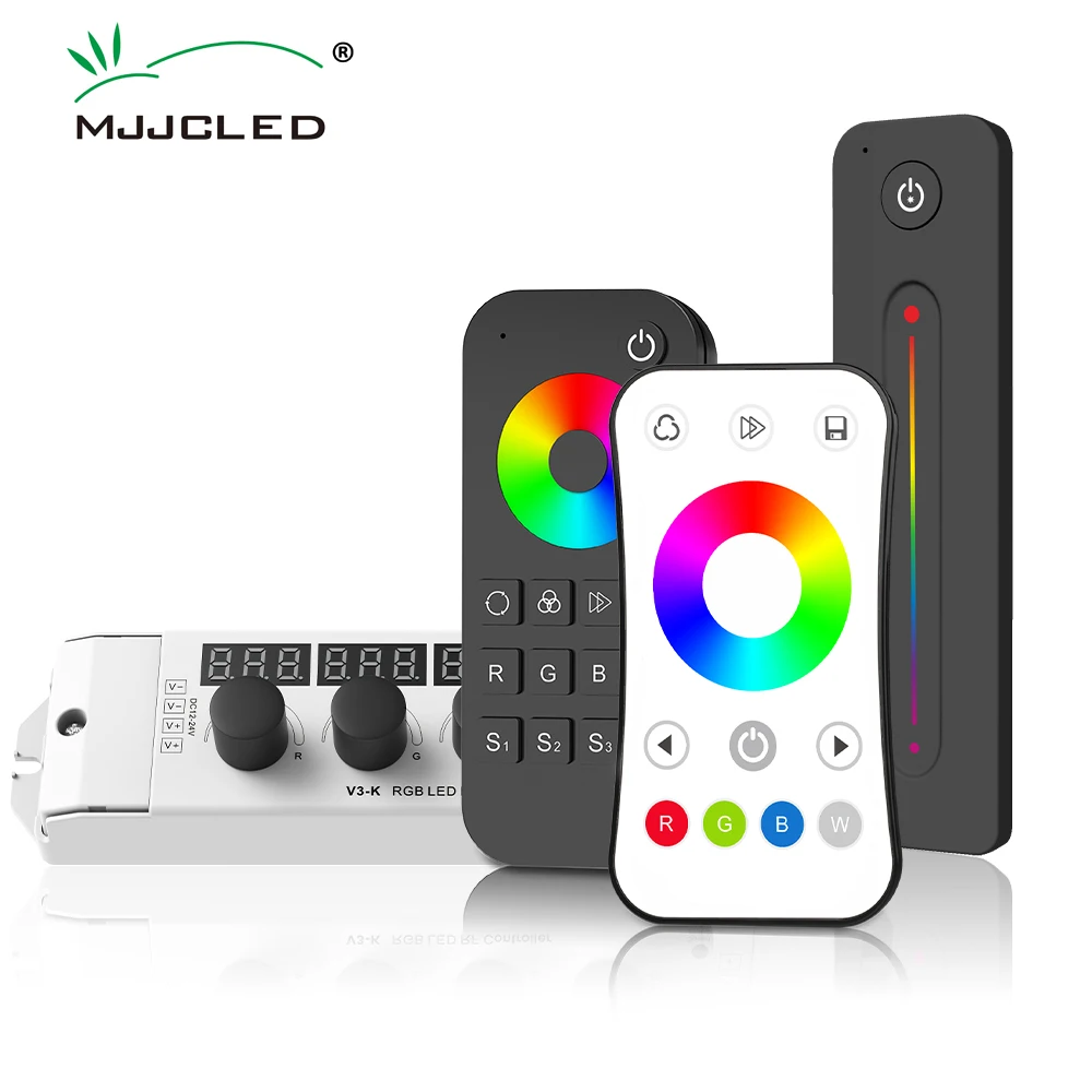 LED RGB Controller 12v DC 24v 3CH 12A PWM 2.4G RF Wireless Remote Control for 4 Pin 5050 2835 LED Strip Light RGB Controler V3-K