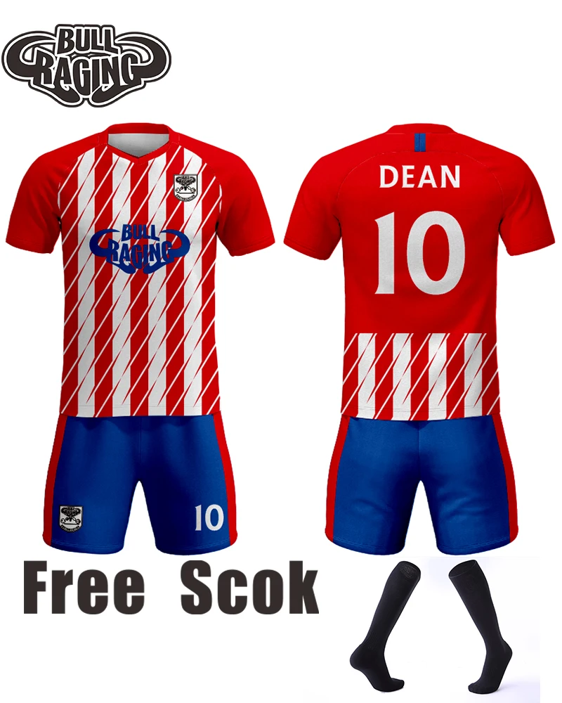 latest design Men Kids custom soccer jerseys sublimation football jerseys Sets