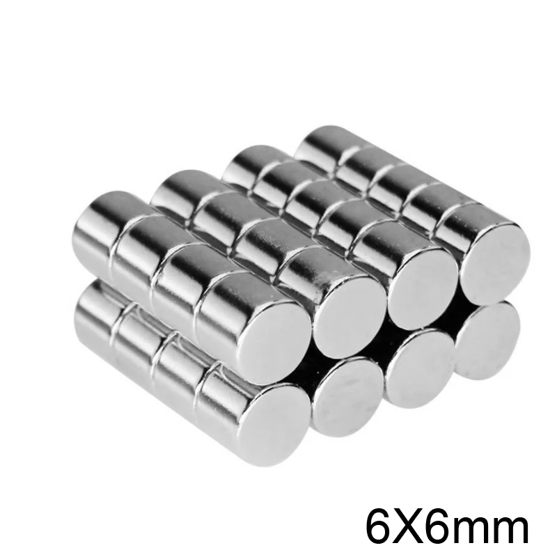 20~300pcs 6x6 mm N35 Round Strong Powerful Magnets 6mm x 6mm Neodymium Magnet Dia 6x6mm Permanent NdFeB Magnets disc 6*6 mm